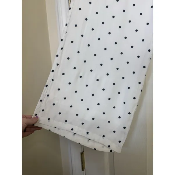 NWT Olivaceous Wide Leg White Black Polka Dot Lightweight Pants Medium Retro - Image 4