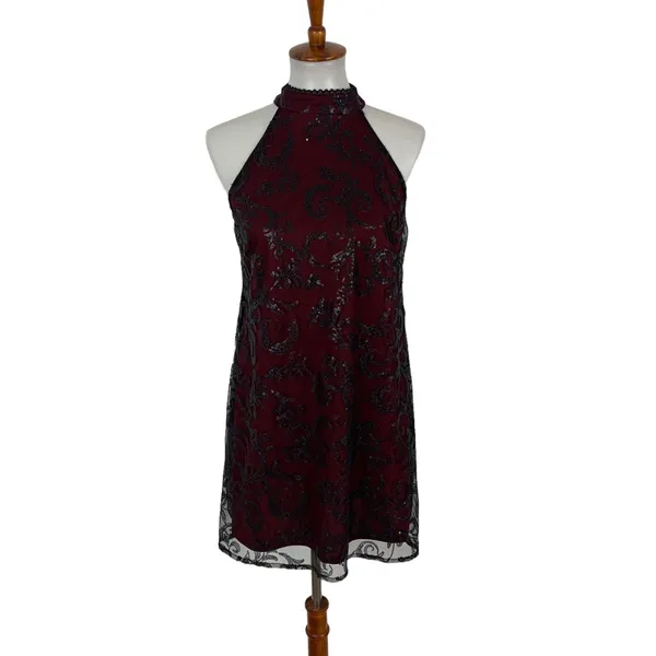 Altard State Maroon Lace Sleeveless Mini Dress Small Cottagecore Boho - Image 2