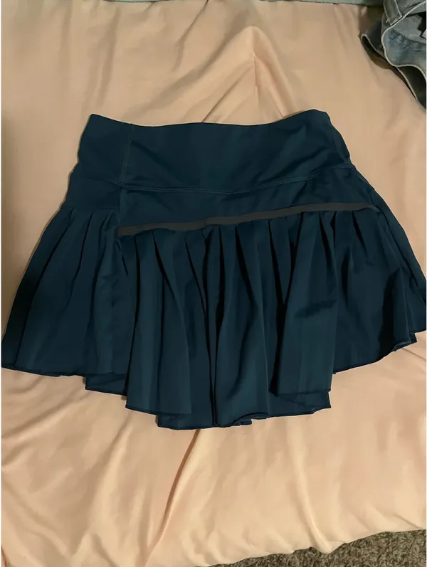 Aerie Pleated Skirt Teal - Image 2