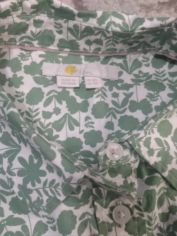 Boden Classic English Ivy Button Down Shirt Green Size 4 - Image 2