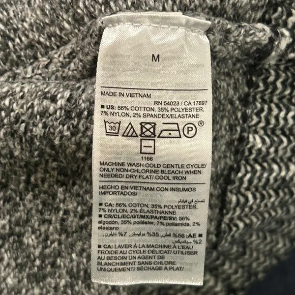 Old Navy Fair Isle Alpine Mock Neck Ski Sweater Women Black Gray M - Image 7