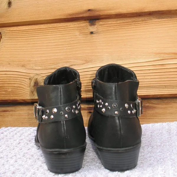 Sam Edelman Black Vegan Leather Studded Boots - Image 4