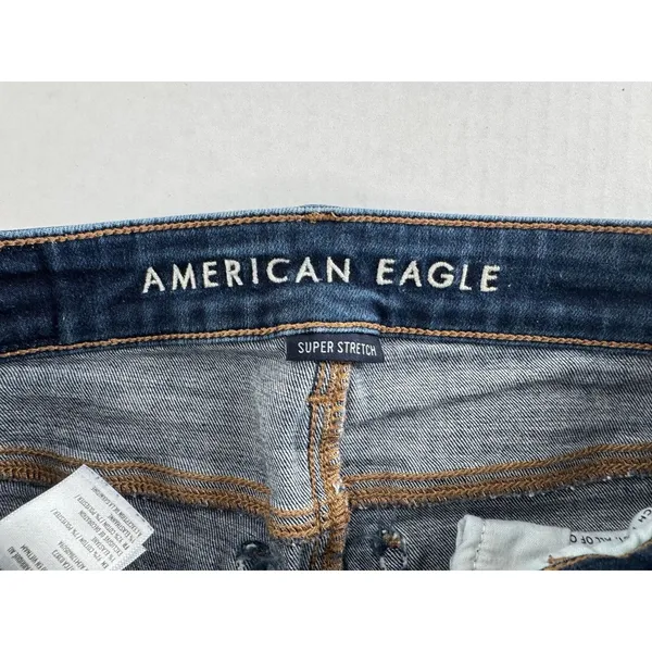 American Eagle Skinny Jeans Size 0 Super Stretch High Rise Dark Wash 25” inseam - Image 3
