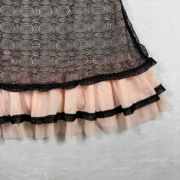 Jessica Simpson Black Pink Lace Ruffle Babydoll‎ Chemise JS60630 Womens Medium - Image 7