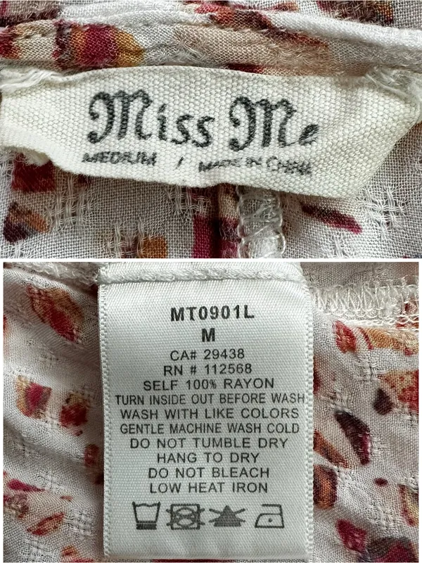 Miss Me Boho Woven Pointelle Lace Up Dolman Sleeves Peasant Top, Sz Medium - Image 12