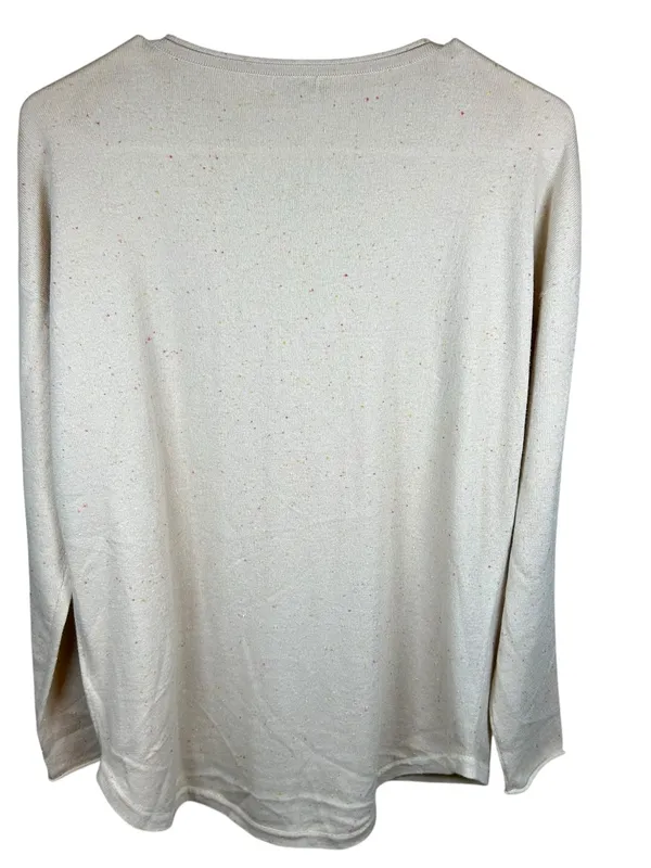 Smartwool Shadow Pine Colorblock Crew Sweater Almond Donegal Minimalist Wool M - Image 4