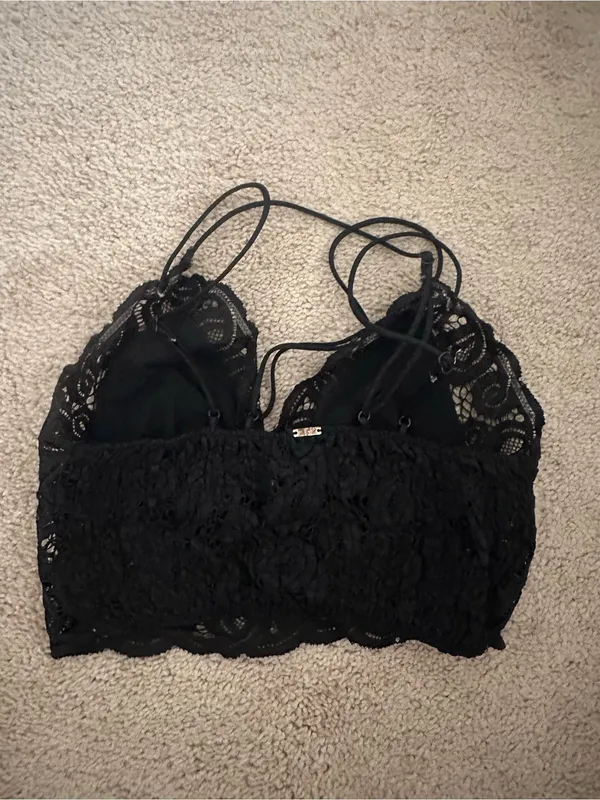 PINK Victoria's Secret Black Lace Bandeau Bralette - Image 2