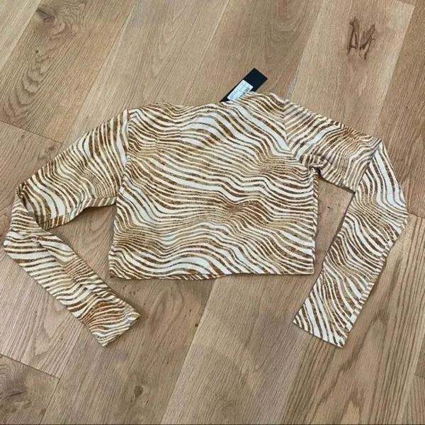 Motel Rocks Heloise Crop Top in Desert Terrain Tan - Image 2