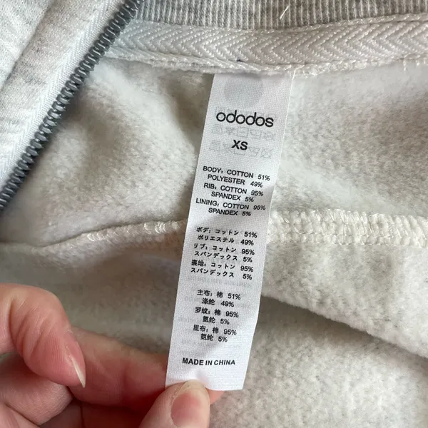 ODODOS Women’s Half Zip Fleece Hoodie Funnel Neck Heather Gray XS NWT - Image 6