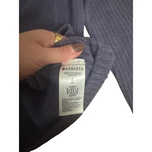 ATHLETA Navy Blue Cardigan Sweater Womens‎ Size S V-Neck Button Front Knit - Image 4
