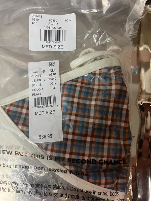 Plaid Jianne Buckle Triangle Bikini Top from PacSun BNWT - Image 6