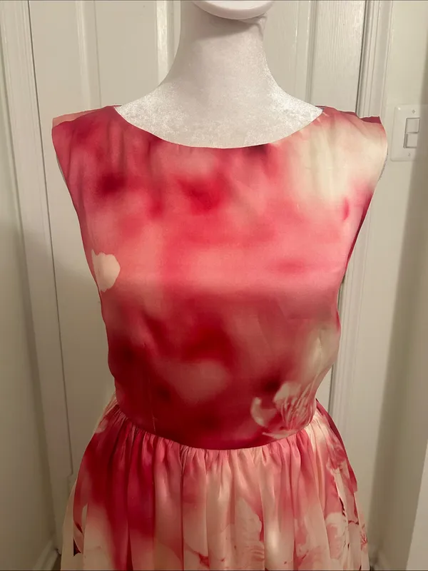 Alice + Olivia Catherine Pink Floral Party Dress In Cherry Blossom Mist Size 2 - Image 6
