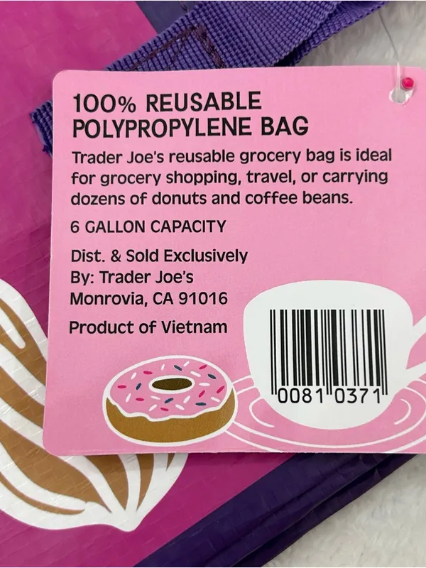 Trader Joe's Comfort Foods 6 Gallon Reusable Grocery Tote Bag Limited Edition - Image 3