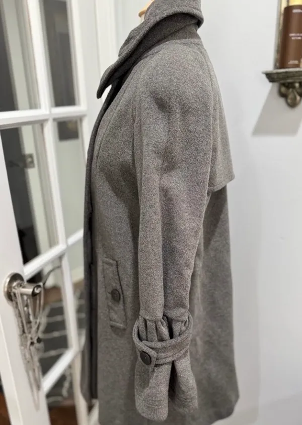 Vintage Via Spiga Gray Double Breasted Wool Pea Coat - Image 6