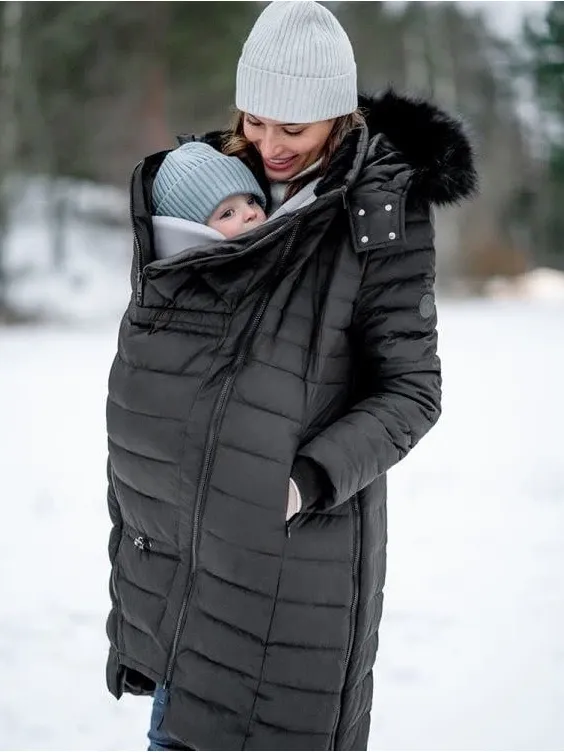 Seraphine Lily 3 in 1 Maternity Forever Coat Puffer Winter Black Size 14 - Image 4