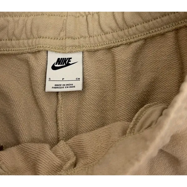 Nike Sportswear Club Fleece Mid Rise Joggers Beige Tan Sweatpants Small - Image 4
