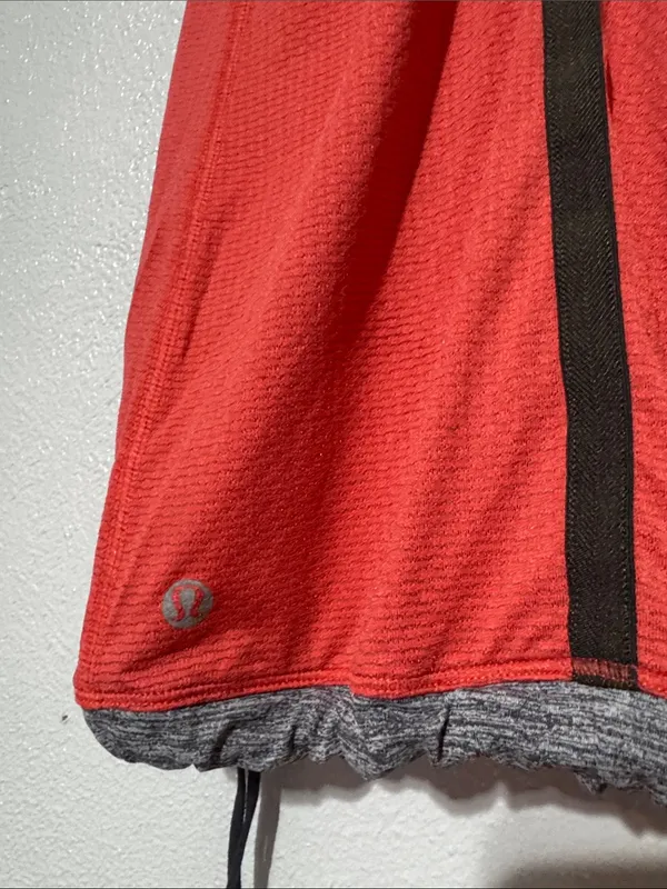 Lululemon Coral Red Gray Trim V-Neck Waistcord Racerback Athletic Tank Top 6 - Image 8