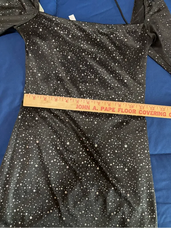 Lucy In The Sky Dress Womens Small Black Sparkle Shantelle Mini Homecoming - Image 3