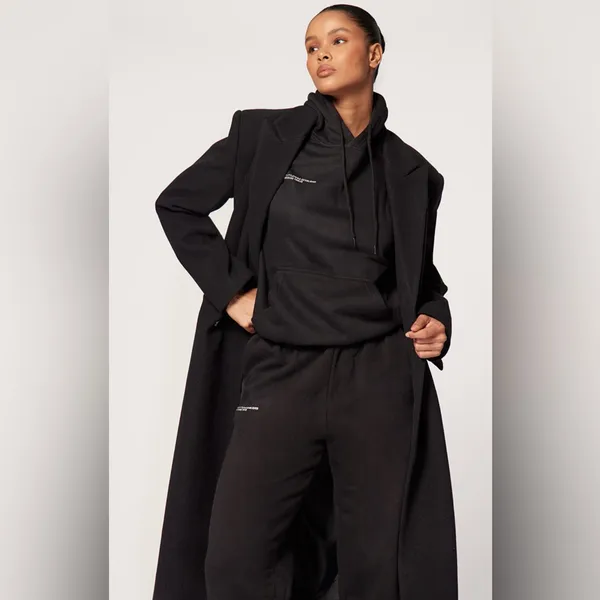 Pretty Little Thing NWT BLACK JOGGERS & HOODIE SET M - Image 4