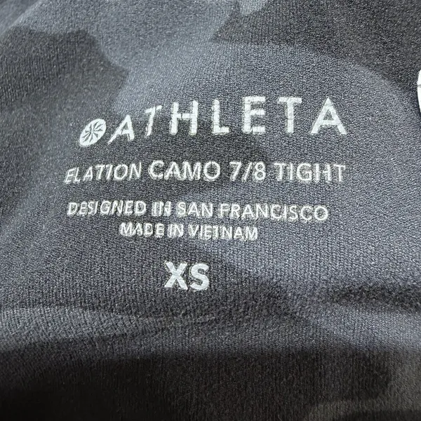 Athleta Elation Camo Leggings XS 7/8 Tight Gray Black‎ High Rise Yoga - Image 9