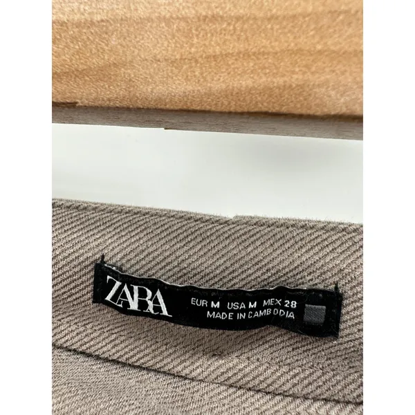 Zara Womens Faux Suede Ankle Legging Pants Size M Office Career‎ Neutral Basic - Image 7