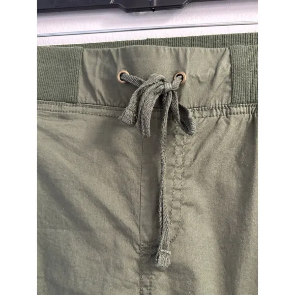 Palm Rio Womens Olive Green Floral Embroidered Cropped Jogger Pants Size M - Image 13