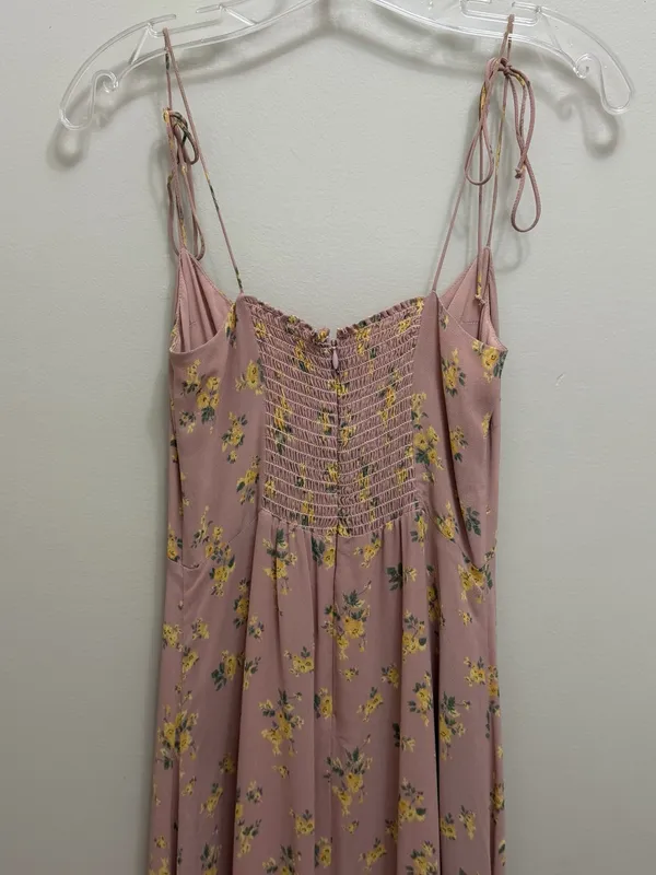 Reformation Emerson Maxi Dress Ruffle Hem in Frances Floral Blush Pink Size 4 - Image 7
