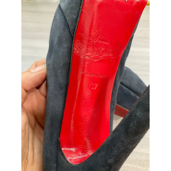 Christian Louboutin Ultra High Ultra Soft Suede Stiletto Heels - Image 10