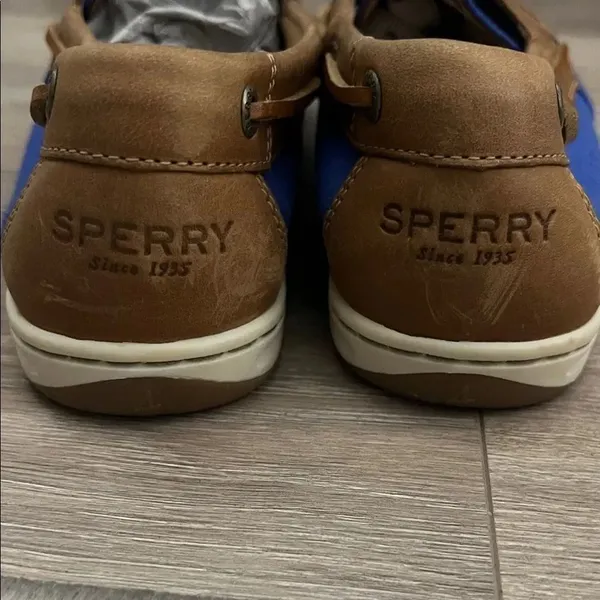 Sperry Women’s Blue and Tan Boat Shoes - Image 2