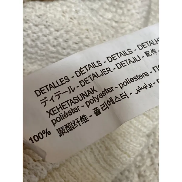Zara Women's Cream Cable Knit Short Sleeve Button Down Sweater Crop Top Size M - Image 6