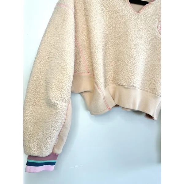 BDG‎ Urban Outfitters Women's M Crop Sherpa Fleece Varsity Streetwear Gorpcore - Image 8