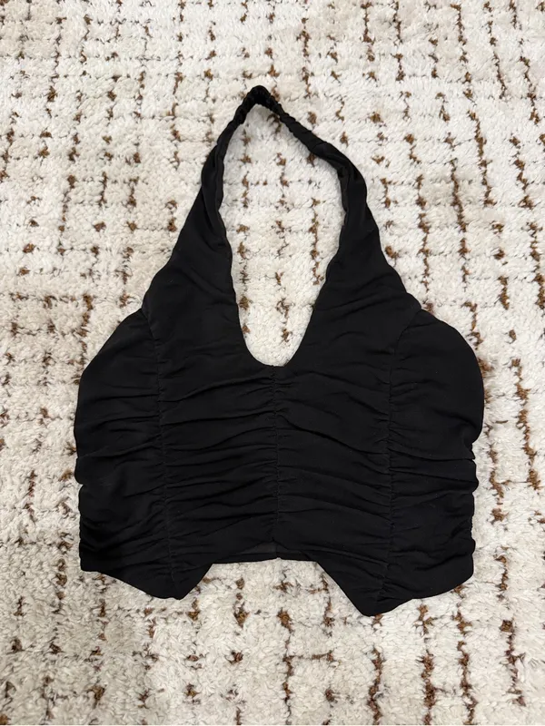 Tiger Mist — Black Ruched Halter Top - Image 2