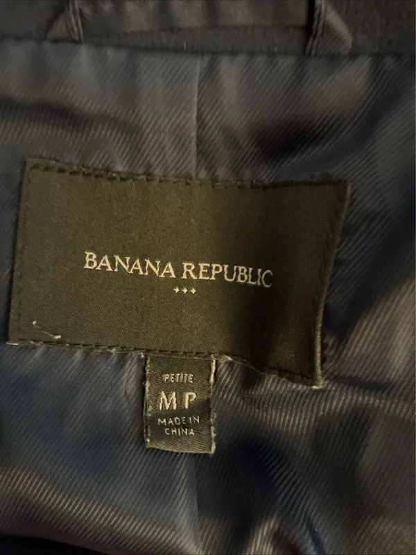 Banana Republic Navy Vegan Suede Moto Jacket-Size Med Petite - Image 5