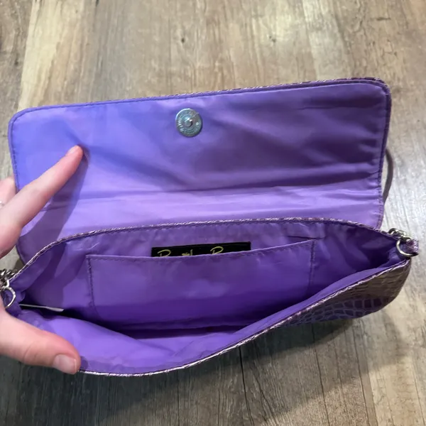 Bonita Bags Purple Snakeskin Purse - Image 2