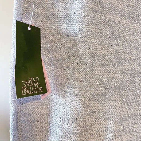Wild Fable Sequin Mini‎ Skirt Light Aqua Blue - Image 3