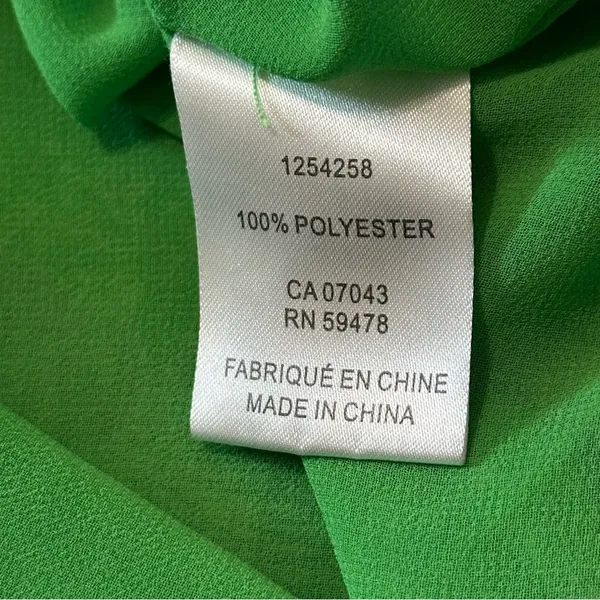 Joie Women’s L Green Pleat Femme Floral Cap Sleeve Ruffle Crew Neck Blouse Top - Image 5