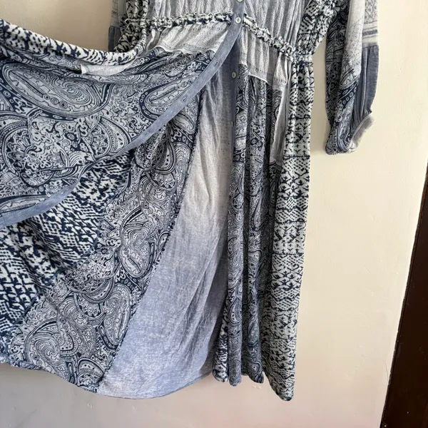 FREE PEOPLE | Oh My Mix Boho Mixed pattern embroidered Midi Dress | Small - Image 5