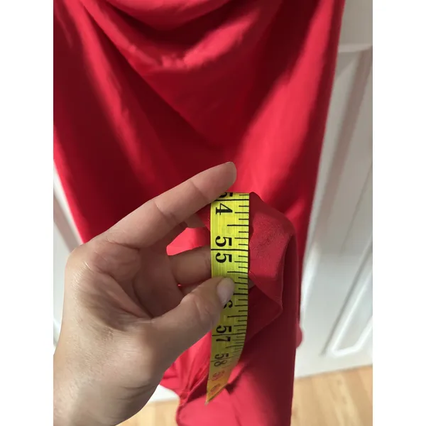 Red Strapless Corset Back Evening Dress Size 8 - Image 5