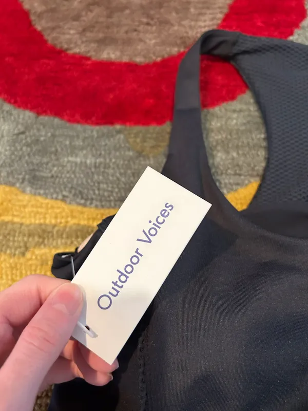 Outdoor Voices NWT Doing Things Dress Workout Dress Black Racerback Padded Small - Image 3