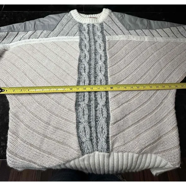 Juice vintage cable Knit patchwork leather‎ Striped Sweater Long Sleeve XL - Image 8