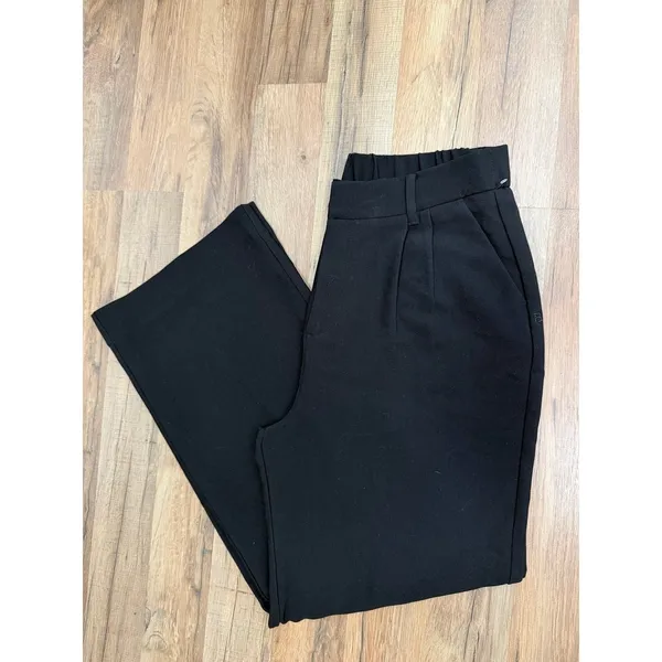 BYLT Premium Basics Black Wide Leg High Rise Pants Women's L Stretch‎ Career - Image 2
