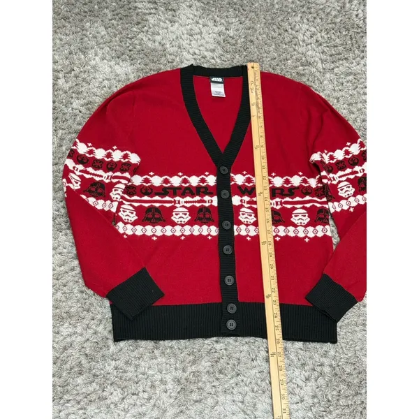 Star Wars Cardigan Women Red Black Darth Vader Storm Trooper Sweater Size M - Image 10