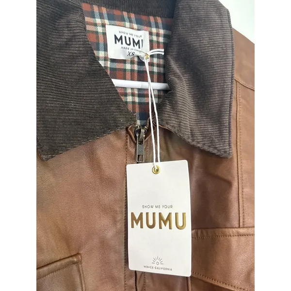 Show Me Your Mumu Maverick Bomber Jacket in Chestnut Brown XSmall New Womens - Image 8