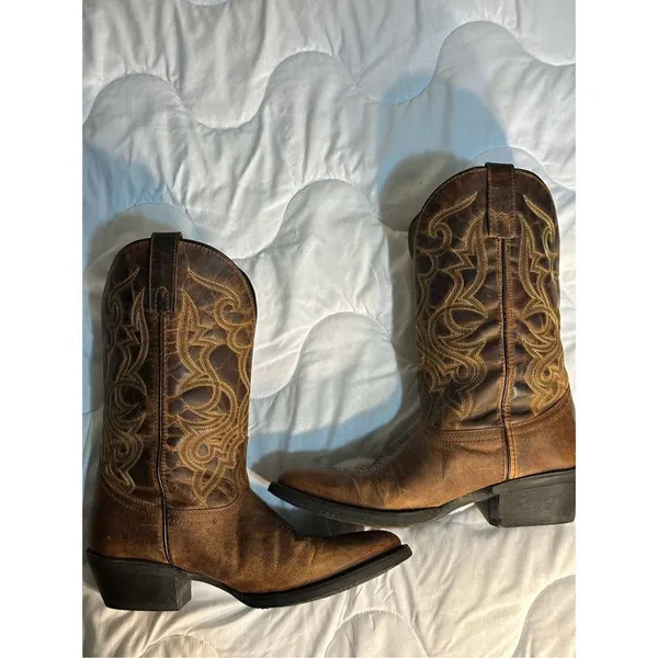 Laredo Cowgirl Leather Boots Size 9.5 M - Image 4