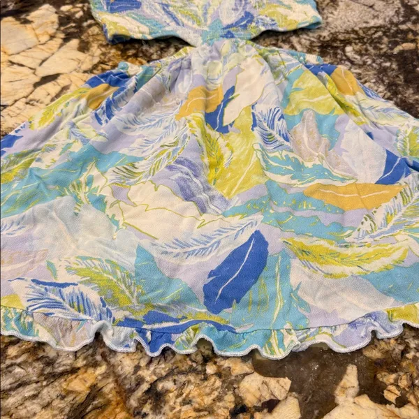 Colorful Feather Print romper dress - Image 5