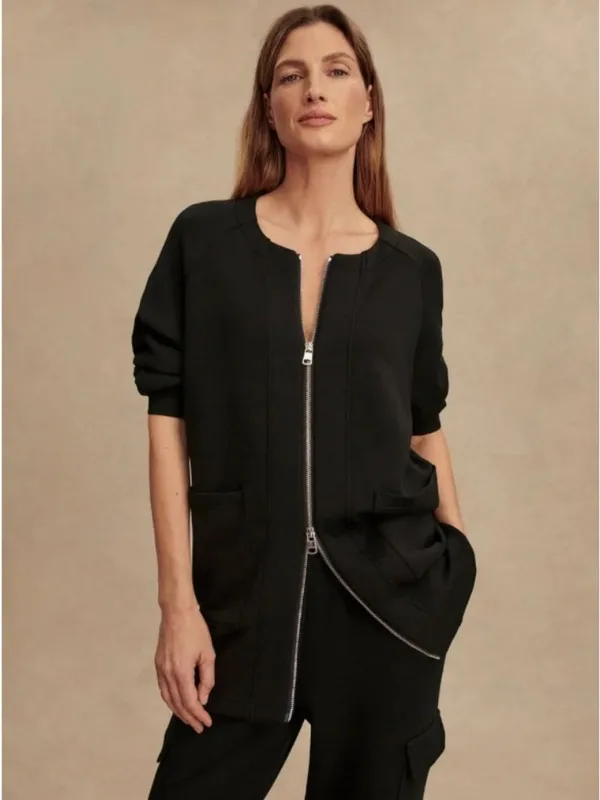 Varley Augusta DoubleSoft Zip Through Sweat Black Small Oversized Jacket Casual - Image 2