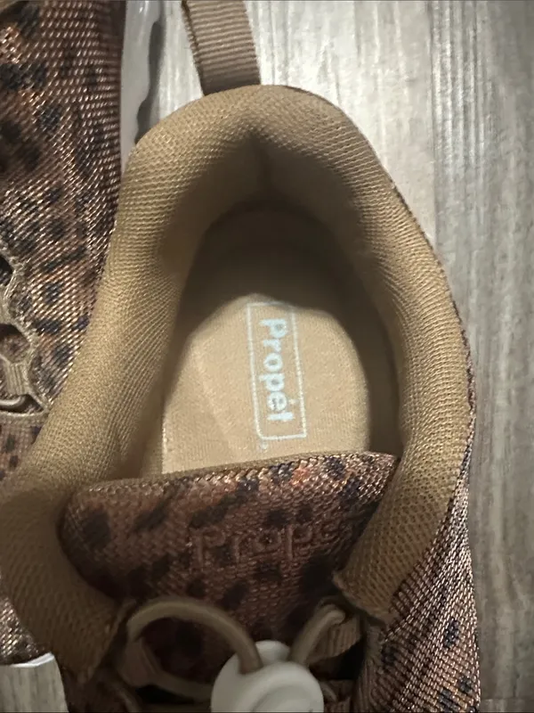 Propet Leopard Print Slip-On Athletic Shoes in Brown/Tan - Image 3