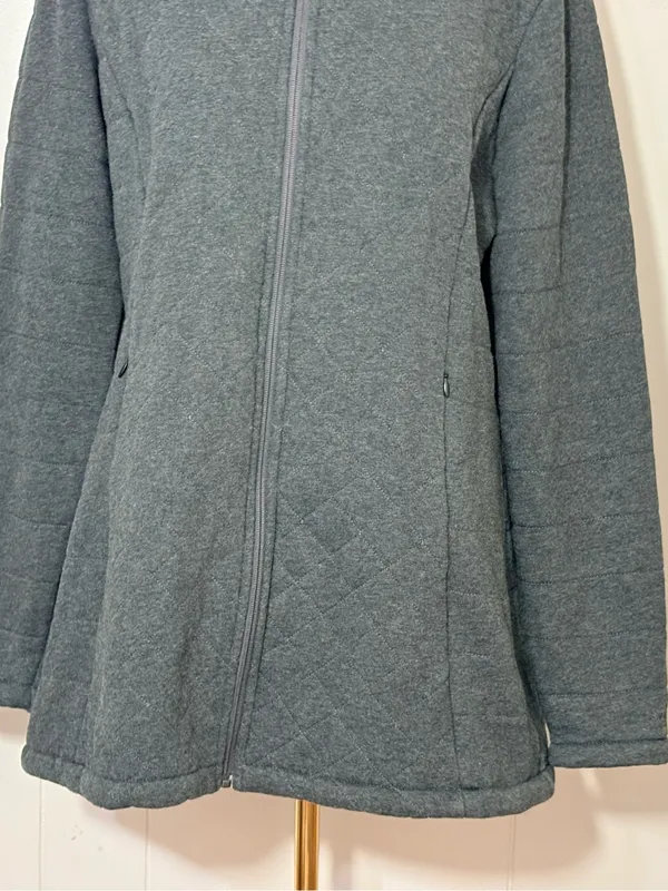 The North Face Caroluna Quilted Fleece Lined Coat Dark Gray XL - Image 4