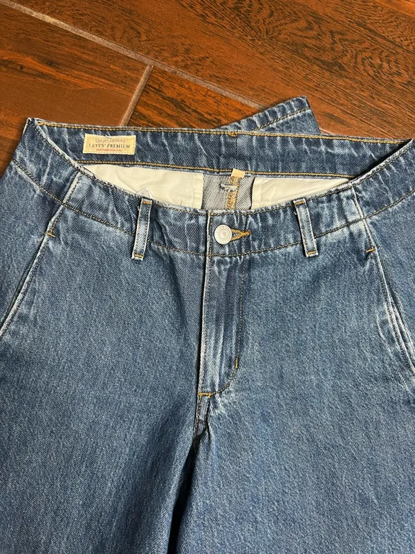 Levi’s Premium High Rise Wide Leg Dark Wash Denim Jeans - Image 2