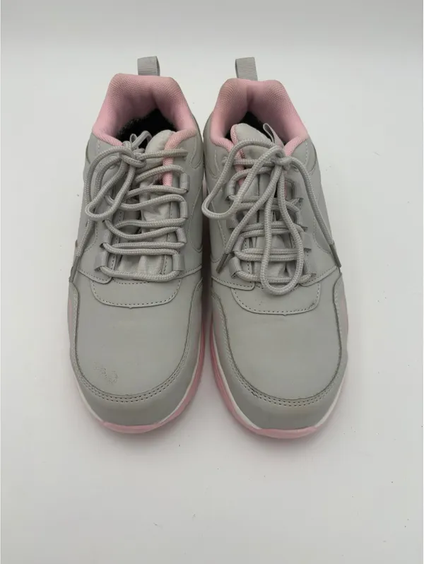 Lansnbo $55 Waterproof Woman’s 8 Gray and Pink Stylish Athletic Sneakers Comfort - Image 4